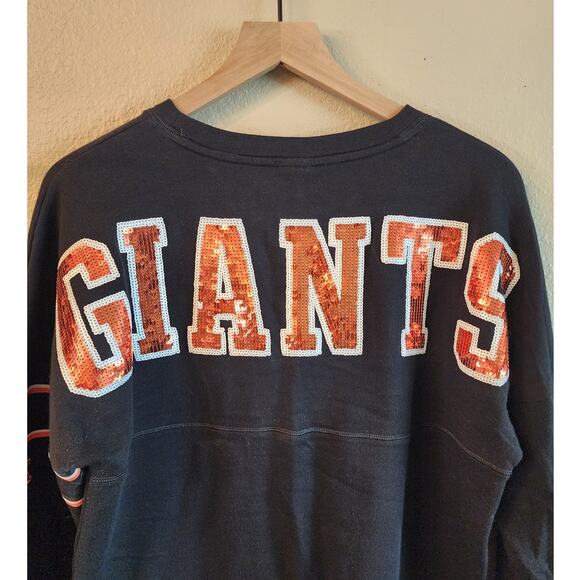Pink Victoria's Secret x San Francisco Giants Sweatshirt SZ Small MLB Sequin - Picture 3 of 5